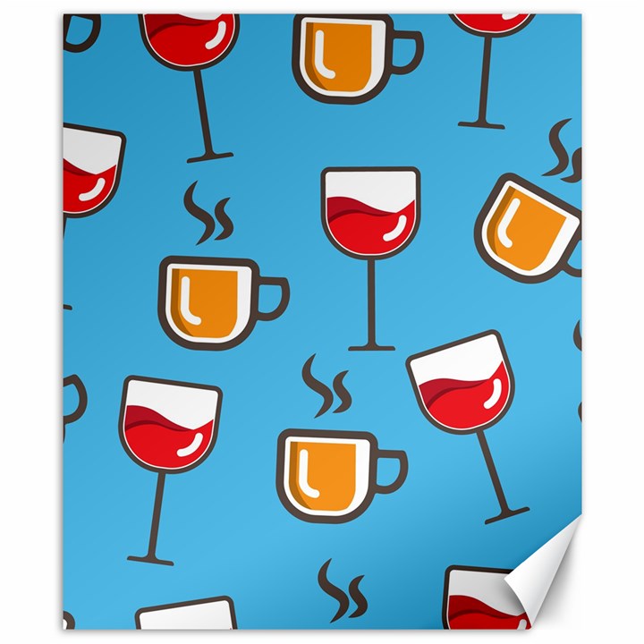 Cups And Mugs Blue Canvas 8  x 10 