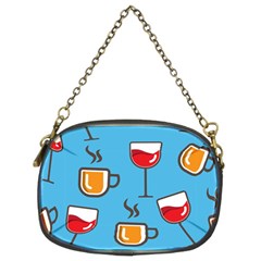 Cups And Mugs Blue Chain Purse (two Sides) by HermanTelo