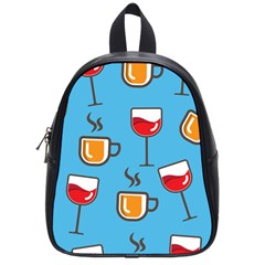 Cups And Mugs Blue School Bag (small)