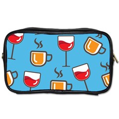 Cups And Mugs Blue Toiletries Bag (two Sides)