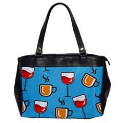 Cups And Mugs Blue Oversize Office Handbag