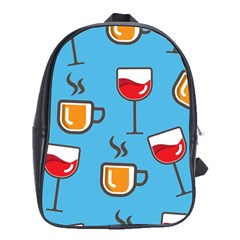 Cups And Mugs Blue School Bag (xl)