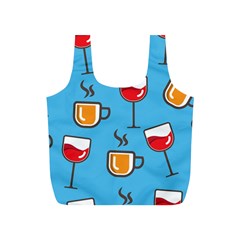 Cups And Mugs Blue Full Print Recycle Bag (s)