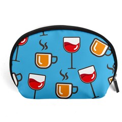 Cups And Mugs Blue Accessory Pouch (large) by HermanTelo