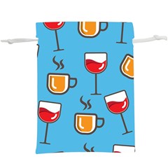 Cups And Mugs Blue  Lightweight Drawstring Pouch (xl)