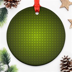 Hexagon Background Circle Round Ornament (two Sides)