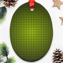 Hexagon Background Circle Oval Ornament (two Sides)