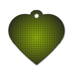 Hexagon Background Circle Dog Tag Heart (one Side)