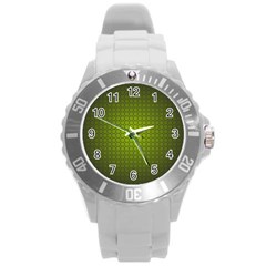 Hexagon Background Circle Round Plastic Sport Watch (l)