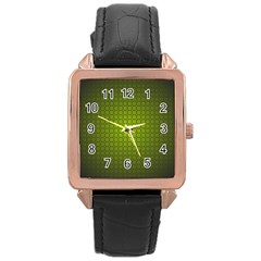 Hexagon Background Circle Rose Gold Leather Watch  by HermanTelo