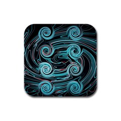 Background Neon Abstract Rubber Square Coaster (4 Pack)  by HermanTelo