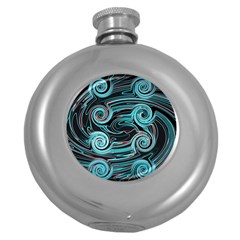 Background Neon Abstract Round Hip Flask (5 Oz) by HermanTelo