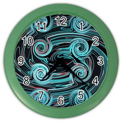 Background Neon Abstract Color Wall Clock