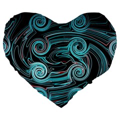 Background Neon Abstract Large 19  Premium Heart Shape Cushions