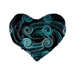 Background Neon Abstract Standard 16  Premium Flano Heart Shape Cushions Back