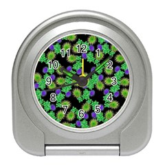 Flowers Pattern Background Travel Alarm Clock by HermanTelo