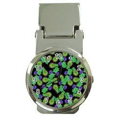 Flowers Pattern Background Money Clip Watches