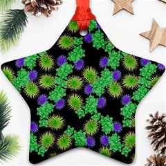 Flowers Pattern Background Star Ornament (two Sides)