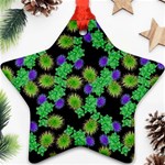 Flowers Pattern Background Star Ornament (Two Sides) Back