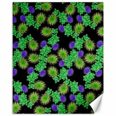 Flowers Pattern Background Canvas 11  X 14  by HermanTelo