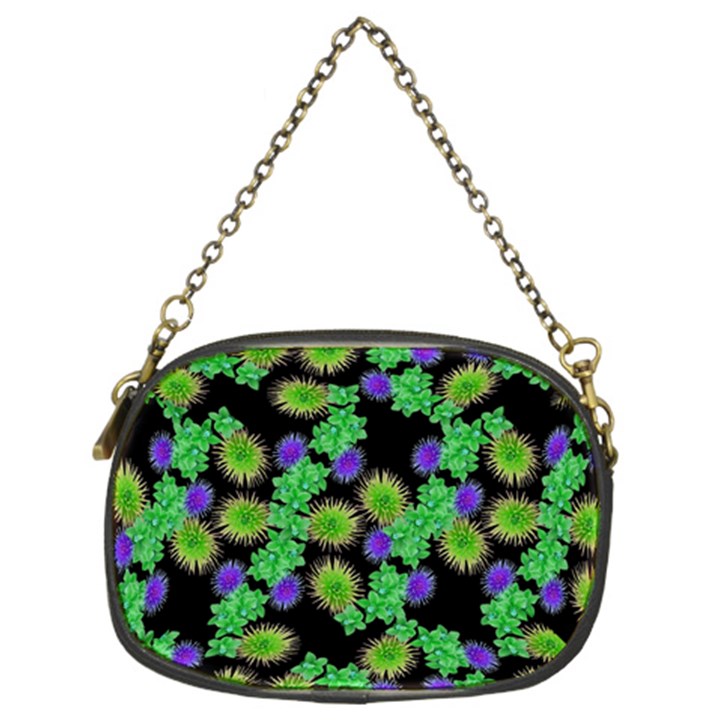 Flowers Pattern Background Chain Purse (Two Sides)