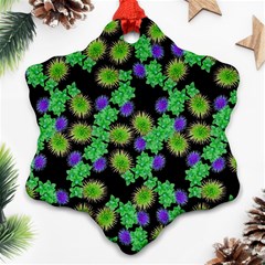 Flowers Pattern Background Ornament (snowflake)