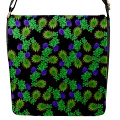 Flowers Pattern Background Flap Closure Messenger Bag (s)