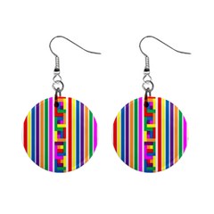 Rainbow Geometric Spectrum Mini Button Earrings