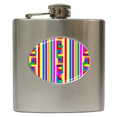 Rainbow Geometric Spectrum Hip Flask (6 Oz) by Mariart