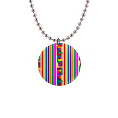 Rainbow Geometric Spectrum 1  Button Necklace