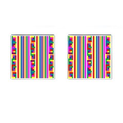 Rainbow Geometric Spectrum Cufflinks (square) by Mariart