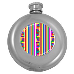 Rainbow Geometric Spectrum Round Hip Flask (5 Oz) by Mariart