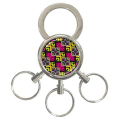 Squares Pattern                                  3-ring Key Chain by LalyLauraFLM