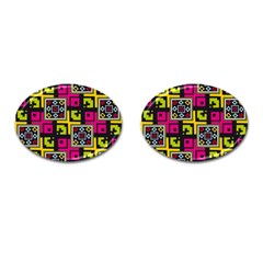 Squares Pattern                                  Cufflinks (oval) by LalyLauraFLM