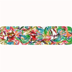 Colorful Paint Strokes On A White Background                                 Large Bar Mat by LalyLauraFLM