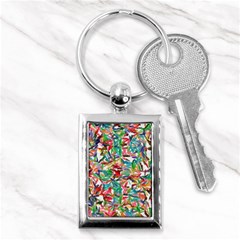 Colorful Paint Strokes On A White Background                                  Key Chain (rectangle) by LalyLauraFLM