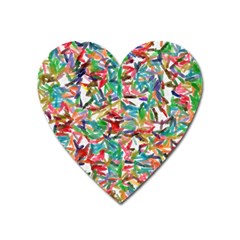 Colorful Paint Strokes On A White Background                                  Magnet (heart) by LalyLauraFLM