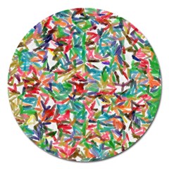 Colorful Paint Strokes On A White Background                                  Magnet 5  (round) by LalyLauraFLM