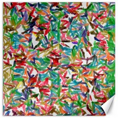 Colorful Paint Strokes On A White Background                                  Canvas 16  X 16  by LalyLauraFLM