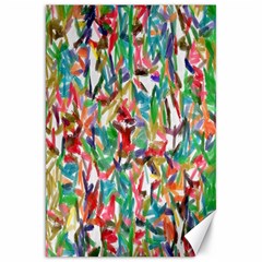 Colorful Paint Strokes On A White Background                                  Canvas 20  X 30  by LalyLauraFLM