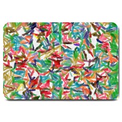 Colorful Paint Strokes On A White Background                                  Large Doormat by LalyLauraFLM