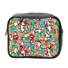 Colorful Paint Strokes On A White Background                                  Mini Toiletries Bag (two Sides) by LalyLauraFLM