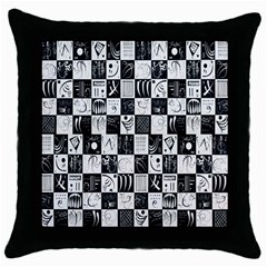 J 8 Throw Pillow Case (Black)