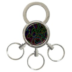 Neon Waves                                  3-ring Key Chain by LalyLauraFLM