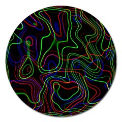 Neon Waves                                  Magnet 5  (round) by LalyLauraFLM