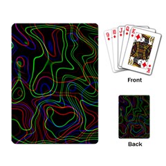 Neon Waves                                  Playing Cards Single Design by LalyLauraFLM