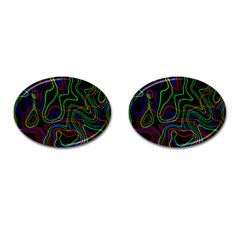 Neon Waves                                  Cufflinks (oval) by LalyLauraFLM