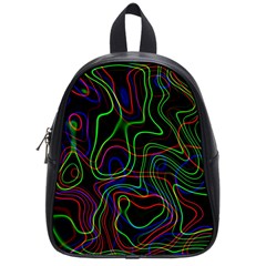 Neon Waves                                  School Bag (small) by LalyLauraFLM