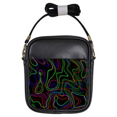 Neon Waves                                  Girls Sling Bag by LalyLauraFLM