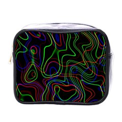 Neon Waves                                  Mini Toiletries Bag (one Side) by LalyLauraFLM